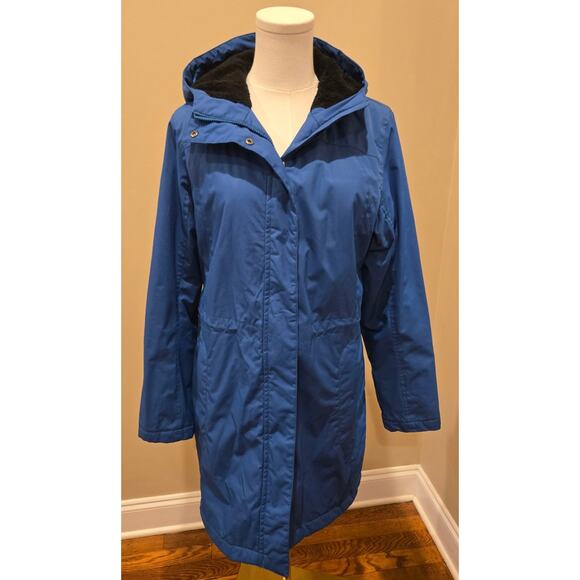 L.L. Bean Winter Warmer Parka Coat Blue Hooded Womens Small - Picture 2 of 11